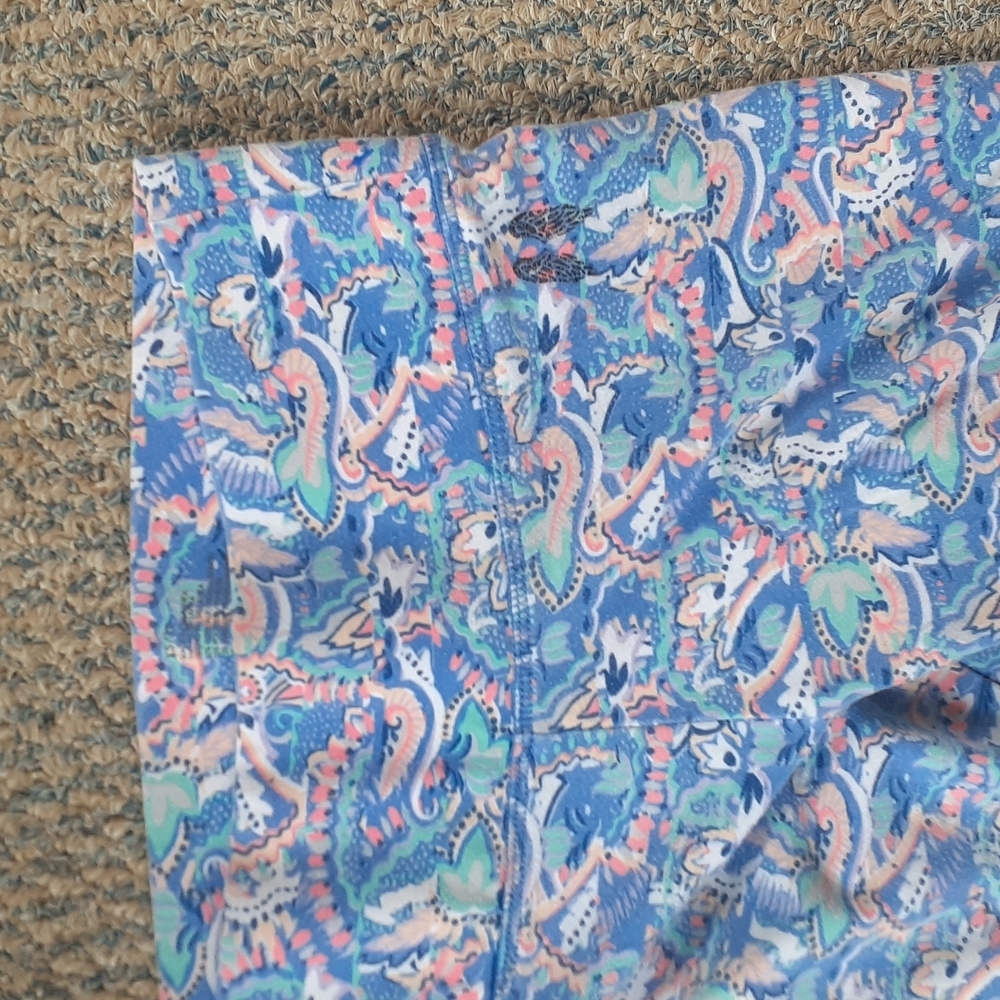 Victoria’s Secret Blue Multicolor Paisley Crop Leggings Activewear SIZE XS - Picture 2 of 4